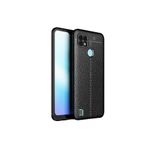 TEKNOMODA Realme C21 Kılıf Deri Görünümlü Slim Silikon ile uyumlu