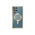 TEKNOMODA Samsun Galaxy S23 ULTRA Kılıf Kamera Lens Korumalı Renkli Magsafe Şeffaf Kapak ile uyumlu