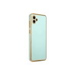 TEKNOMODA Samsung Galaxy A04 Kılıf Kenarları Gold Kamera Korumalı Renkli Pastel Silikon Mavi Açık ile uyumlu