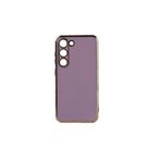 TEKNOMODA Samsung Galaxy S23 Plus Kılıf Kenarları Gold Kamera Korumalı Renkli Pastel Silikon Lila ile uyumlu
