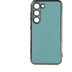 Teknomoda Samsung Galaxy S23 Plus Kılıf Kenarları Gold Kamera Korumalı Renkli Pastel Silikon Mavi Açık Bark - Açık Mavi