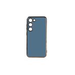 TEKNOMODA Samsung Galaxy S23 Plus Kılıf Kenarları Gold Kamera Korumalı Renkli Pastel Silikon Mavi ile uyumlu