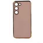 Teknomoda Samsung Galaxy S23 Plus Kılıf Kenarları Gold Kamera Korumalı Renkli Pastel Silikon Rose Gold Bark