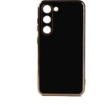 Teknomoda Samsung Galaxy S23 Plus Kılıf Kenarları Gold Kamera Korumalı Renkli Pastel Silikon Siyah Bark