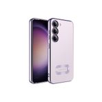TEKNOMODA Samsung Galaxy S23 Plus Kılıf Logo Yeri Açık Kamera Lens Korumalı Renkli Kenarlı Şeffaf Silikon ile uyumlu