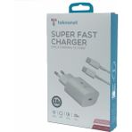 Teknonet TN-HCH12 Beyaz 25W 3000 mAh Type-C Kablo ve Şarj Aleti