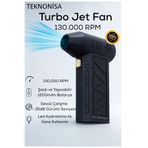 teknonisa JET TURBOLU EL FANI Şarjlı Araç Kurutucu Mini Turbo Jet Fanı Mangal Yaprak Üfleme Makinası