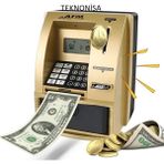 Teknonisa Şifreli Kumbara Atm Şekilli Kasa Hesap Makinesi Sesli Komut LCD Ekran Saat Takvim Alarm - çok Renkli