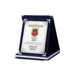 Teknookul Jandarma Plaketi | Kişiye Özel Hizmet Anısı Plaketi – Lacivert Kadife Kutu Veda Hatırası- 15X20
