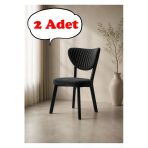 Teknor 2 Adet Elma Sandalye Modern Kadife Kapitone Sırtlı Mutfak Yemek Odası Balkon Kafe Sandalyesi 85 Cm