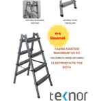 Teknor Çift Taraflı Dayanıklı 4+4 Metal Basamaklı Merdiven