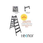 Teknor Çift Taraflı Dayanıklı 6+6 Metal Basamaklı Merdiven