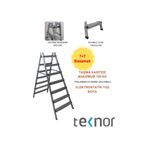Teknor Çift Taraflı Dayanıklı 7+7 Metal Basamaklı Merdiven