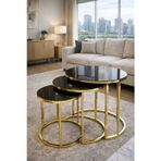 Teknor Gold Metal Zigon Sehpa Bronz Aynalı