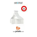 Teknor-Prado 48 Adet Ahşap Görünümlü Plastik A Kalite Beyaz Stil Elbise Askısı