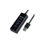 Teknosepetim 4 Port Usb Hub 3.0 Usb Çoklayıcı Usb Çoğaltıcı Switch Port Işıklı Kablo Toplayıcı, Siyah