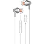 teknosepetim Çok Kaliteli Mikrofonlu Type-c Kulaklık iphone 15 15 Pro 15 pro max İle uyumlu s23 s24 ultra İle Uygun Metal Uçlu Silikon Kulaklık HD Ses Extra Bass Gürültü Önleyici (Beyaz)