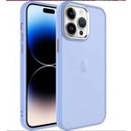 teknosepetim iPhone 13 Pro Max Kılıf Metal Çerçeve Hassas Butonlu Renkli Buzlu Şeffaf Transparan Kapak Sert Silikon İnce 13 Pro MaxMat Kılıf (lila)