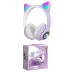 teknosepetim Kedi Kulaklık Rgb Işıklı Bluetooth Kulaklık Kablosuz Extra Bass Kart Girişli Cat Mikrofonlu