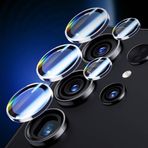 teknosepetim Samsung Galaxy S24 Ultra Siyah Uyumlu Kamera Lens Koruyucu Cam 3d Tam Kaplar Metal Çizilmez Cam HD Kamera Bozmaz 5 parça Sİyah Lens