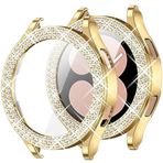 Teknosepetim Samsung Watch 6 gold 40mm Taşlı Kasa İçin Çerçeve Ekran Koruyu watch 6 Hafif İnce Şık Çizilmeye Pırlanta Benzeri Taş