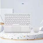 teknosepetim Şarj Edilebilir Bluetooth Klavye TouchPad Özellikli İnce Ergonomik Klavye Tüm Tablet Ve Bilgisayar İçin Uygun Klavye 150 saat Süreli Klavye (beyaz)