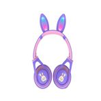 Teknosepetim Tavşan Kulaklık Renkli Led Işıklı Mikrofonlu Bluetooth Kulaklık Çocuk Yetişkin Uygun Stereo Bass, Mor TYC8XO37VN169523832814515