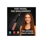 Teknoşık Tost Model Saç Şekillendirici 220°C Seramik Kaplama Hızlı Isınan 360° Döner Kablolu Maşa