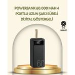 Teknoşık Tüm Larla Uyumlu LED Fenerli 4 Çıkışlı Powerbank - Çok Renkli