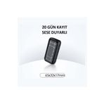 teknospy 20 Gün Şarj Süresi 32 Gb Ses Kayıt Cihazı Sese Duyarı Gürültü Filtreleme Kulaklıkla Kayıt Dinleme