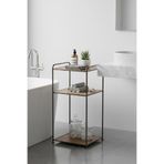 Teknotel 3 Katlı Ahşap Raflı Banyo Dolabı Banyo Düzenleyici Mutfak Düzenleyici Organizer Mat Siyah MG101