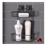 TEKNOTEL DELME VİDA MATKAP YOK! easyFIX YAPIŞKANLI İKİ KATLI BANYO RAFI MAT SİYAH EF256