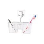 Teknotel Delme Vida Matkap Yok! Easyfıx Yapışkanlı Plastik Banyo Fırçalık Rafı Krom EF058
