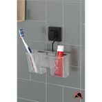 Teknotel Delme Vida Matkap Yok! Easyfıx Yapıskanlı Plastik Banyo Fırçalık Rafı Mat Siyah Ef058