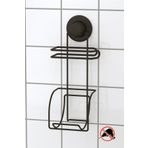 Teknotel Delme Vida Matkap Yok! Vakumlu, Yapışkanlı Yedekli Tuvalet Kağıtlık Mat Siyah DM282