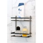 Teknotel İki Katlı Şampuanlık Banyo Rafı Mat Siyah ES067