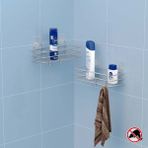 Teknotel ST217H Gri Yapışkanli Kancalı 2 Adet Banyo Rafı