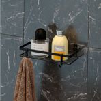 TEKNOTEL TEK KATLI KANCALI BANYO RAFI SİYAH ES081H