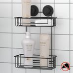 Teknotel Vakumlu Iki Katlı Banyo Rafı Mat Siyah Dm256 Siyah
