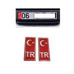 Teknotik Tr Plaka Krom Sticker 2'Li - Türkiye Plaka Krom Stıcker - Türkiye Plakalık Krom