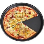 Teknotrust 2 Adet Teflon Pizza Tavası 32 cm Yanmaz Yapışmaz Sağlıklı Sığ Kenarlı Tepsi Krep Pizza Pişirme Kalıb - 1,5 x 11 cm