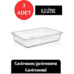 Teknotrust 3 Adet Gastronom/gastronorm Küvet Kapaksız Gastronomi Küveti 6,5 Lt Ekmek Pizza Pide Hamur Teknesi