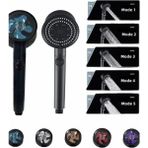 Teknotrust 5 Fonksiyonlu Turbo Fan Pervaneli Su Tasarruflu Siyah Duş Başlığı - Seçenek 1