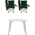 Teknotrust 60X80 Katlanır Masa ve 2 Kamp Sandalyesi, Yeşil, Piknik ve Plaj Için Ideal Set - Seçenek 1