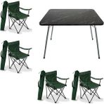 Teknotrust 60X80 Katlanır Masa ve 4 Yeşil Sandalye, Piknik ve Kamp Için Ideal Set - Seçenek 1