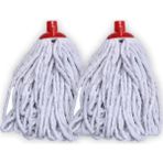 TeknoTrust Akalın Mikrofiber Örgü Püsküllü Mop Vilada Ucu 250 Gr 2'li Yedek Set - Beyaz
