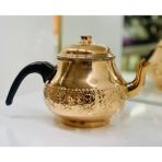 TeknoTrust Bakır Semaver Demliği 1.2L, Metalik Renk, Dayanıklı ve Şık Tasarım - Ahşap Rengi