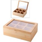 Teknotrust Bambu Çay Kutusu, 6 Gözlü, 24X16X7CM, Şık ve Kullanışlı Saklama Çözümü - 03 Paris