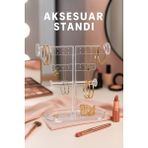 Teknotrust Beyaz Takı ve Aksesuar Standı, Kolye, Yüzük, Küpe Organizeri