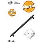 teknotrust Çift Delikli 160 mm Metal Mat Siyah Çekmece Kulpları Mutfak Dolap Mobilya Kulpu 1 Adet ( 16 cm ) =